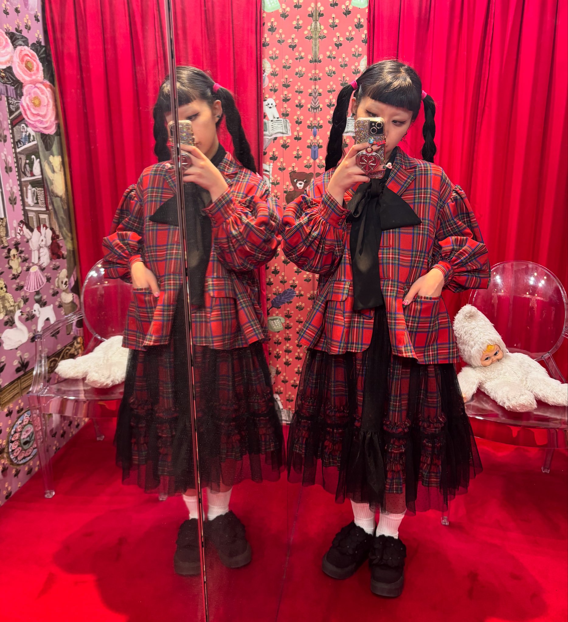 HEIHEI ワンピース 赤チェック タータンチェック HEIHEI ワンピース 赤チェック タータンチェック ヘイヘイ HEIHEI