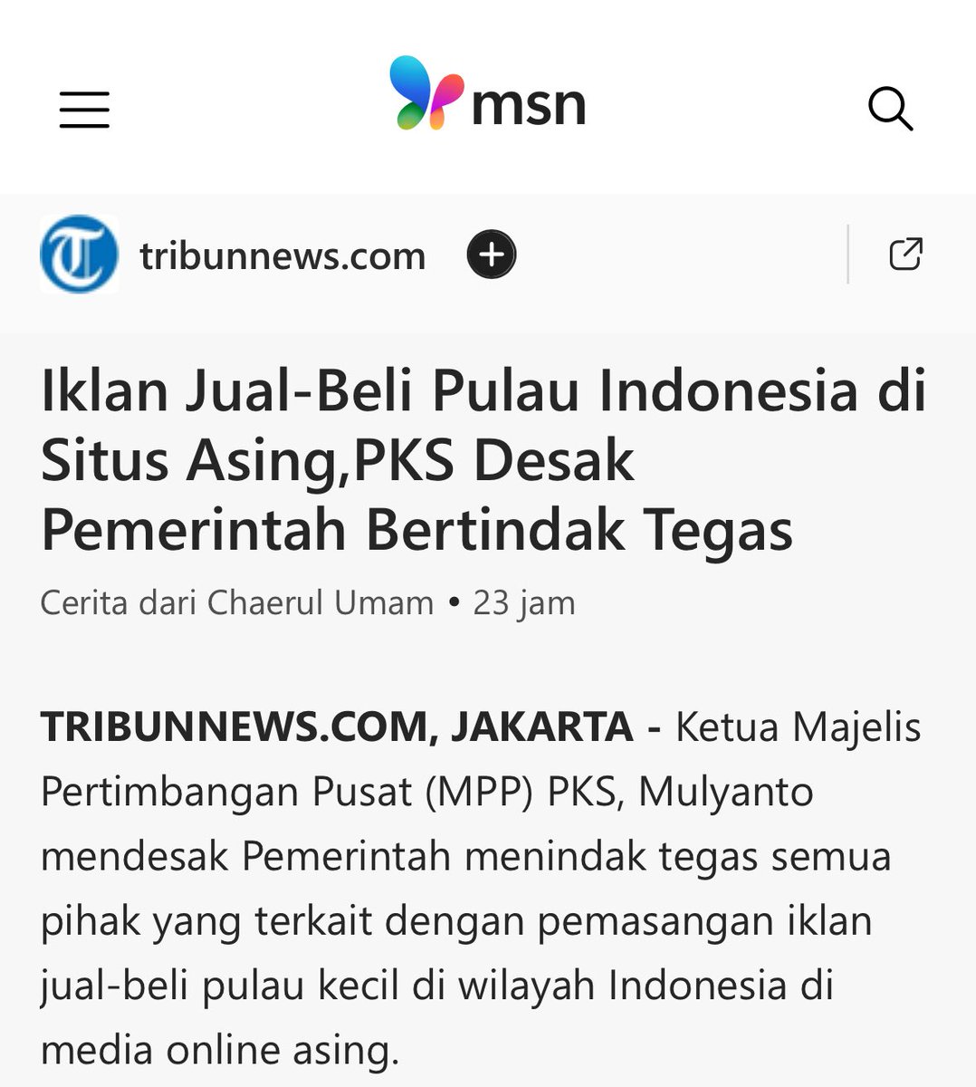 Pulau kecil kok diiklankan untuk dijual ke asing?

Aya-aya wae.

Dulu kita memerdekakan pulau2 kita dengan darah dan air mata.
.