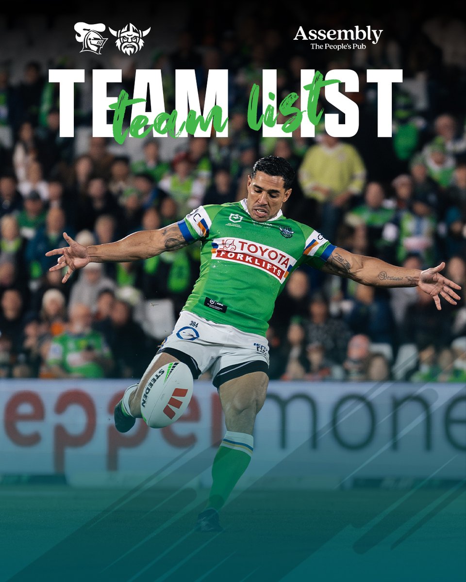 Our side to face the Knights ⚔️

Details: bit.ly/3Ic9C9u

Brought to you by Assembly.

#WeAreRaiders