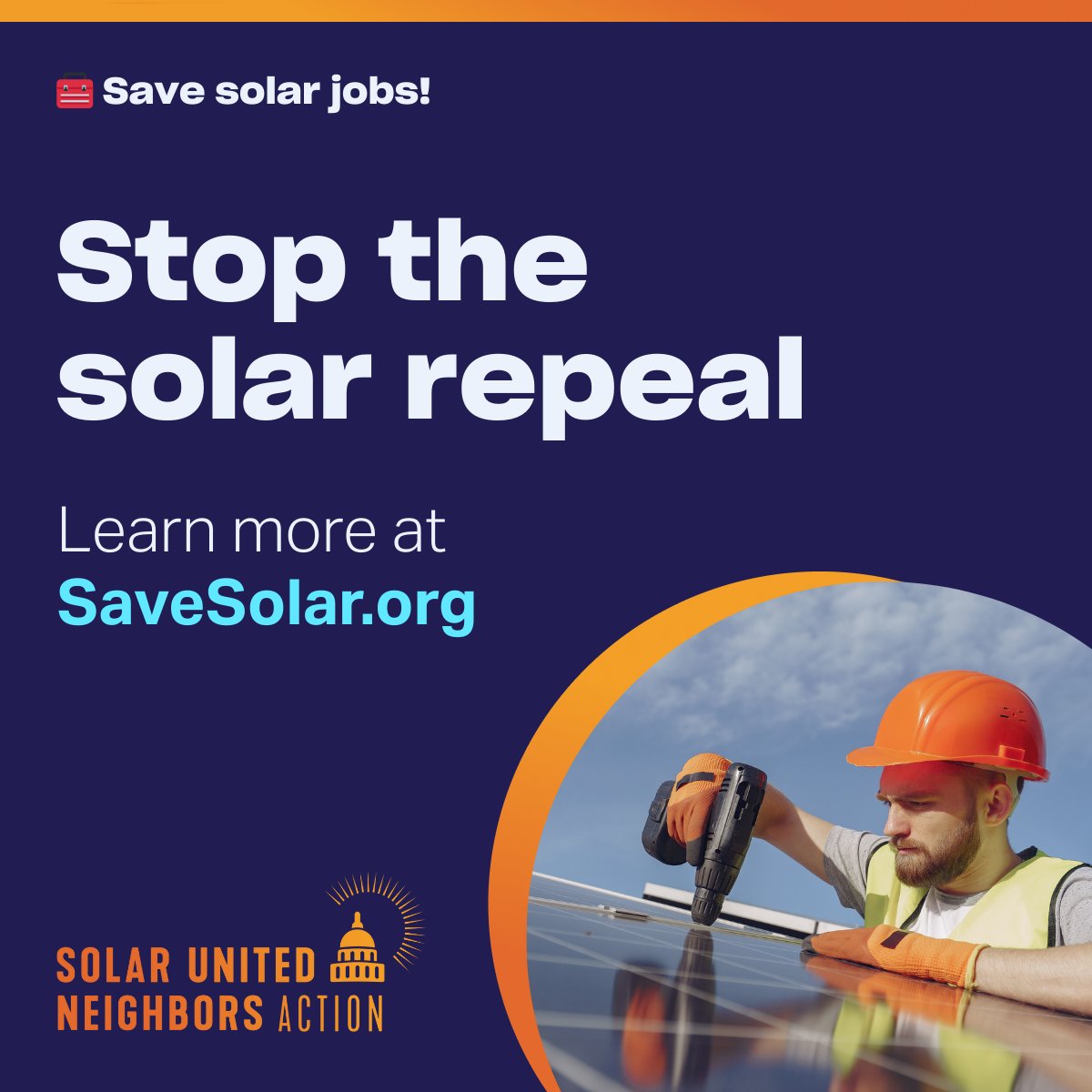 The House passed a budget stripping back solar energy policies. If the Senate approves, the U.S. could lose 330k solar jobs. Tell the Senate to #SaveSolarAccess NOW! savesolar.org.