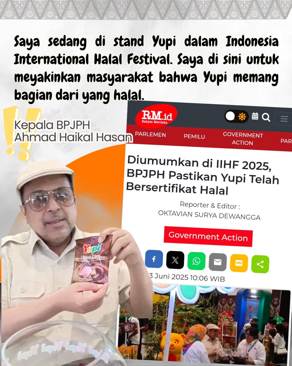 Akhirnya clear yaa. Yupi sudah resmi HALAL dari BPJPH. Jangan percaya hoaks, ini faktanya!
#YupiPastiHalal