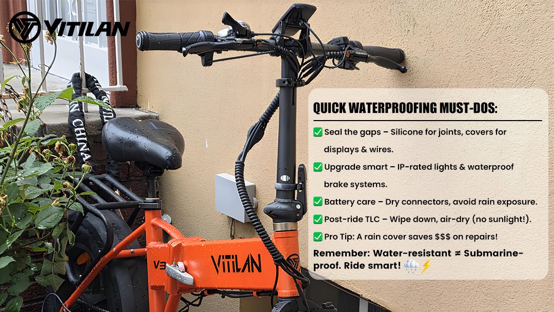 VitilanEbike's tweet image. 🌧️ Keep Your E-Bike Dry &amp;amp; Happy! ⚡
Make your e-bike stay with you for years to come! Save this guide! 🔽 

#vitilan #EBikeTips #RideAllWeather #ebike #ebikecare