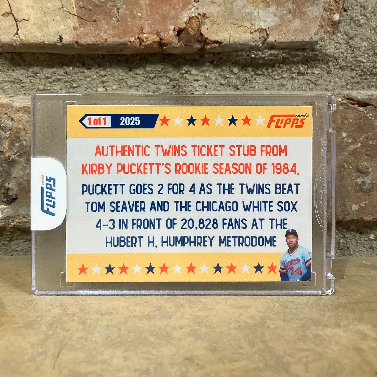FlippsCards's tweet photo. 💥NOW AVAILABLE - Kirby Puckett 1/1 Relic Ticket Stub #CardArt card by #FlippsCards 💥 $50 shipped, DM to order before it’s gone!! ✈️ #baseballcards #thehobby https://t.co/cryILBbSop