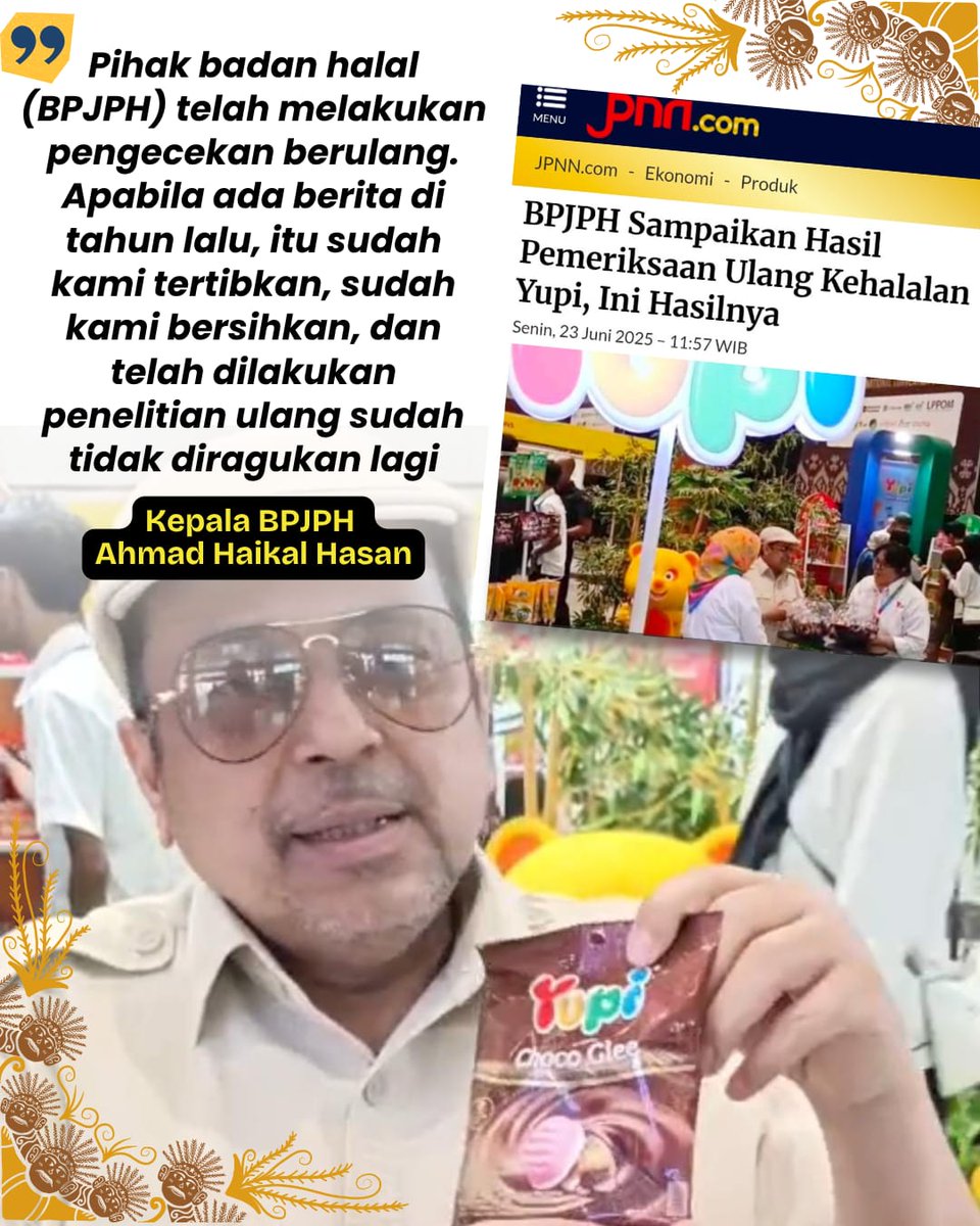 VcuanQ's tweet photo. Babe sudah beri informasi jelas tentang YUPI. Yupi halal lho
#YupiPastiHalal https://t.co/d6N8432k8P