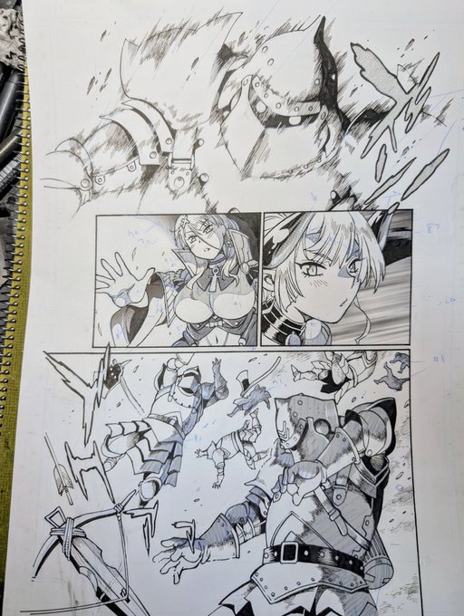 脱法テイマーの原稿渡しました。今回ぶらり旅の方はクマだらけだったけど、こっちは鉄甲歩兵と馬だらけでした。それでもデビューした時から一度は描いてみたかった女の子が機械兵やロボット相手にちぎっては投げの格闘戦なので今月以降の作画が楽しみです。 