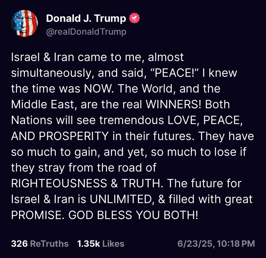 Trump via Truth Social