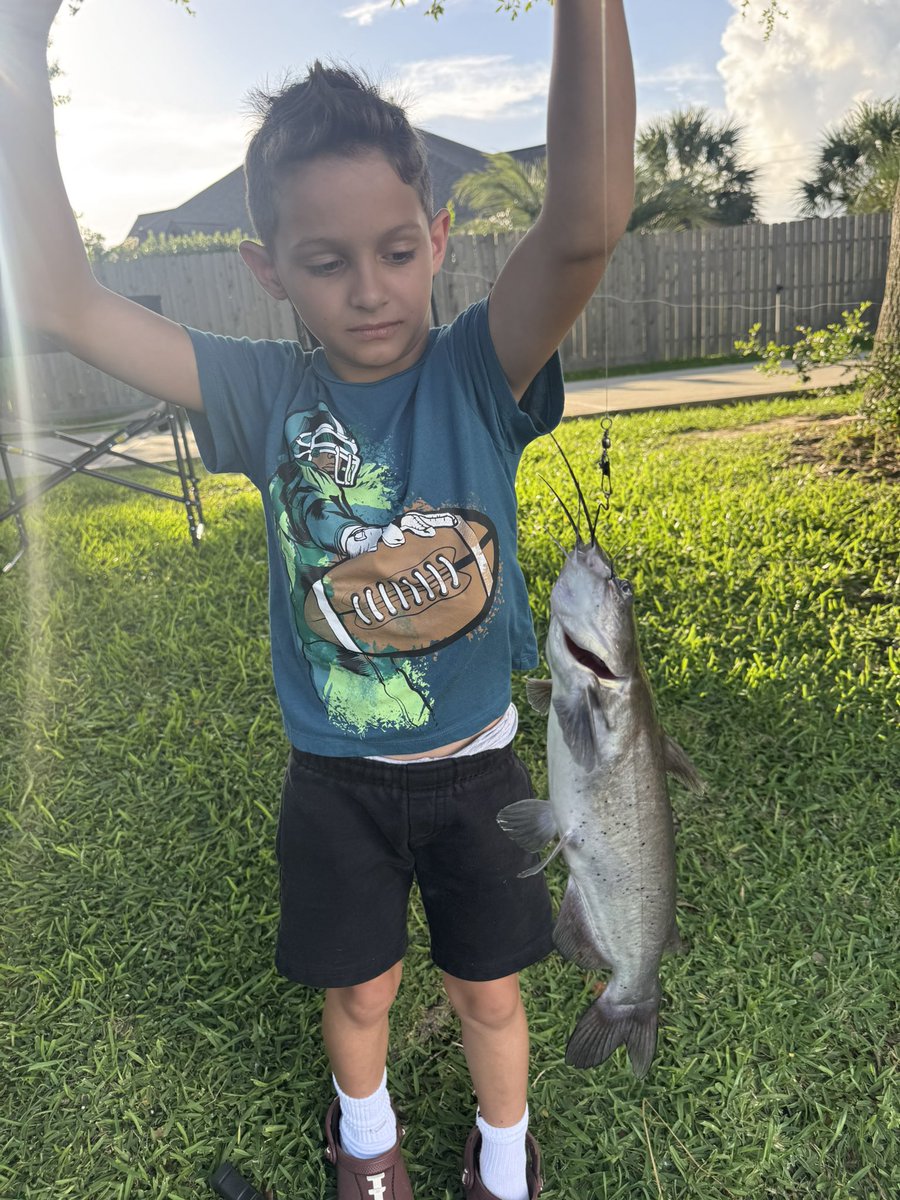 Luplonghorn's tweet photo. My son caught his first catfish today!! I hope this inspires a lifelong infatuation with fishing!
#teachamantofish #catfish https://t.co/MBYGwEpiTw