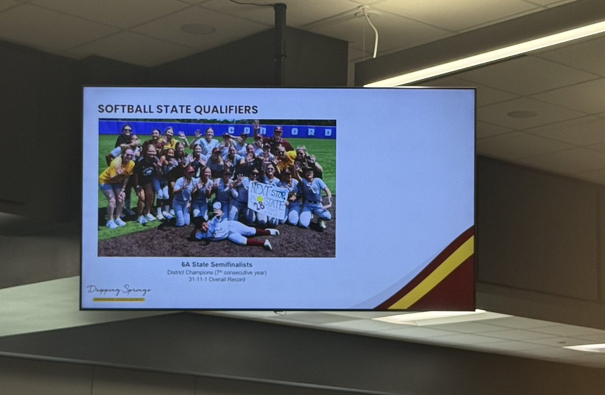 We finally put a stamp on an incredible season tonight—celebrating w/ the baseball team as both squads wrapped up State Semifinal runs. We were honored to be recognized at the school board meeting &amp; capped it off with a ceremony to bring home the hardware. Two teams. One family.