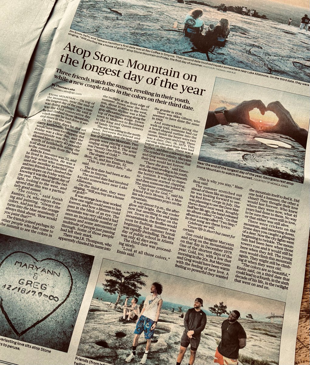 thomaslake's tweet image. Almost 17 years after leaving newspapers, I’ve come back. Last week I started a new job with my hometown paper, The Atlanta Journal-Constitution. What kinds of stories will I do? More like this one, I hope. On Friday night I watched the sunset on Stone Mountain and had the…