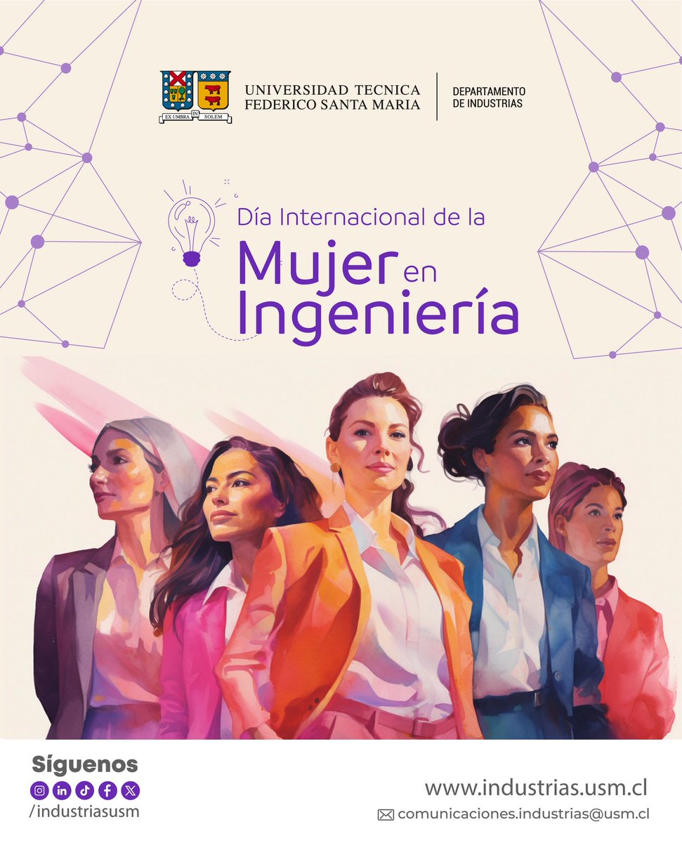 Día Internacional de la Mujer en Ingeniería

Un especial reconocimiento a todas las mujeres que integran la comunidad Industrial USM.

#utfsm #usm #sansanas #ingenieria #mujeresingenieras #ingenieras #steam #ingenieriaindustrial #ingenieriacivilindustrial