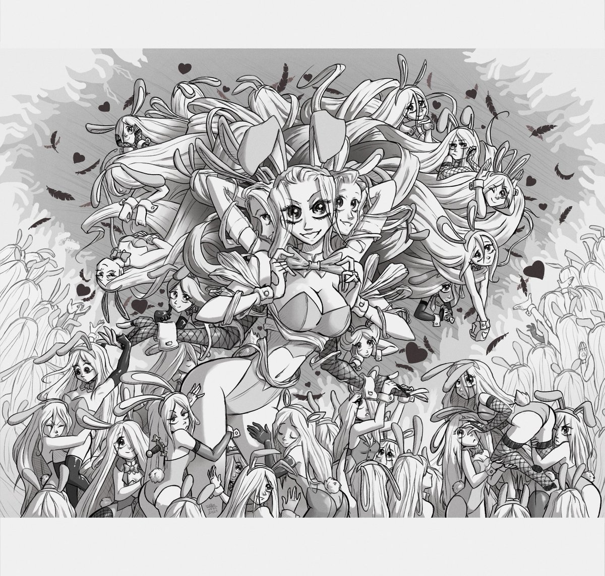 Your one and many wives, so very thrilled to finally see you, and for you to finally see her.
The Shifting Mound, and so, so many of her vessels, are finally here to cap off the (canon) StP Bunnies.
#slaytheprincess