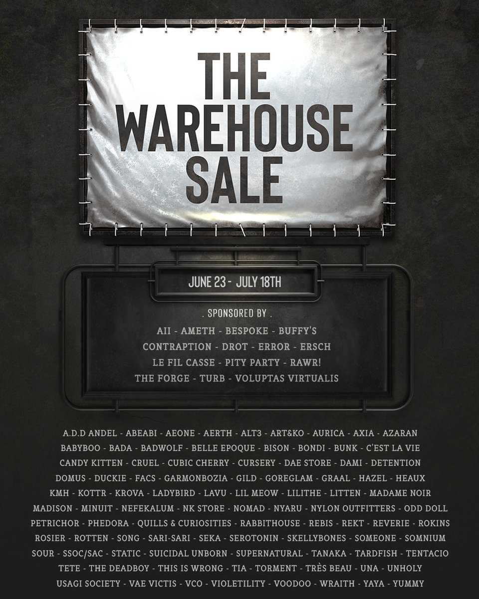 [ #The_Warehouse_Sale ] June 2025 🌿
We are OPEN for public now.

Another great round with many talented designers
with lots of amazing items/sales ! 💕

Teleport to Event 🛩️ 
⇨ tinyurl.com/2fuhs58d 
More info read flickr description. 
⇨ flic.kr/p/2rcrEqo