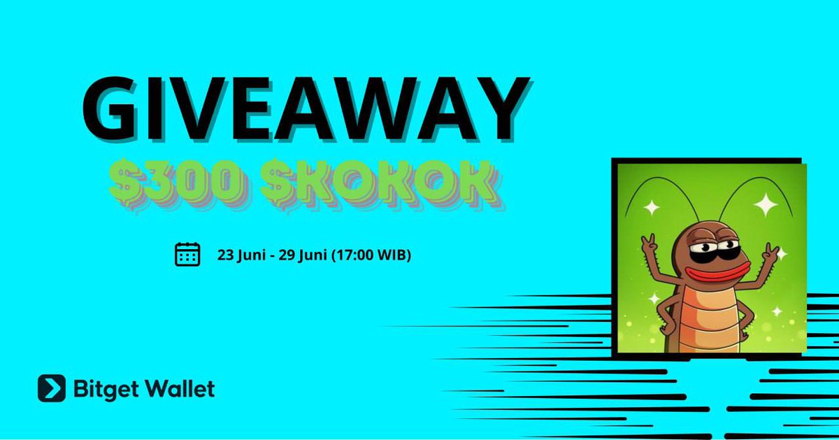 Awali pagi dengan give away $300 🥳🥳

🎉 GIVEAWAY TIME! 🎉

🎁 Total Hadiah: $300 $KOKOK
🏆 Akan dipilih 15 pemenang beruntung!
📅 Periode: 23 Juni – 29 Juni (pukul 17:00 WIB)

Cara ikutannya gampang banget:
👉 Bergabung sekarang : x.com/bitgetwalletid…