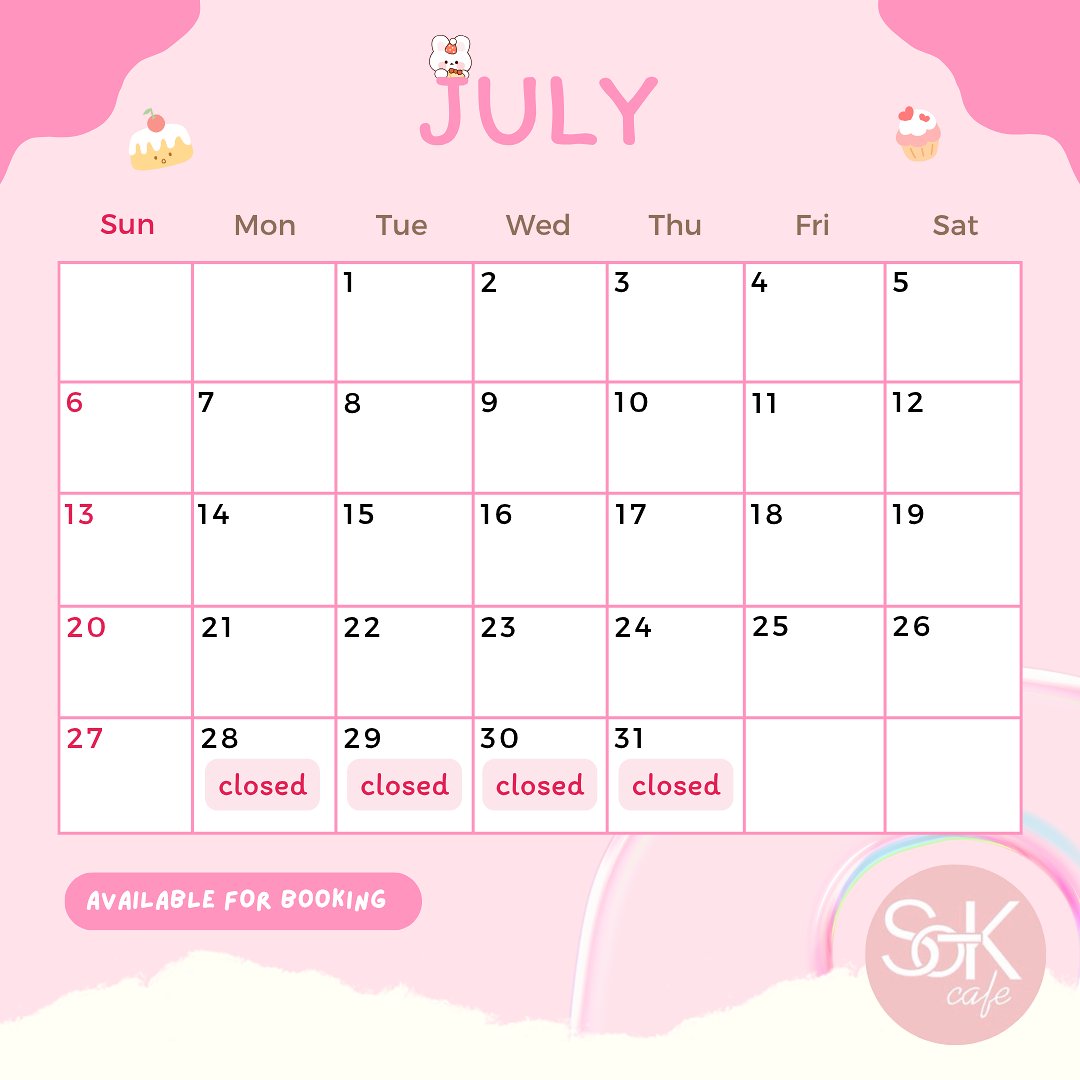 ❤ เดือน กรกฎาคม 
เปิดรับจองแกลเลอรี่แล้วนะค้าา   #sok_eventcalendar

หากสนใจทักได้เลยนะค้าา

🍡 จัดแกลเลอรี่ศิลปิน &amp; ลงเฟรมโฟโต้บู๊ท
ไม่คิดค่าสถานที่ มัดจำ 1,000. - เพื่อยืนยันการจอง

#ตลาดนัดบังทัน #ตลาดนัดkpop #ตลาดนัดเด็กสมบัติ #ตลาดนัดรวมด้อม #ตลาดนัดnct #ตลาดนัดblackpink