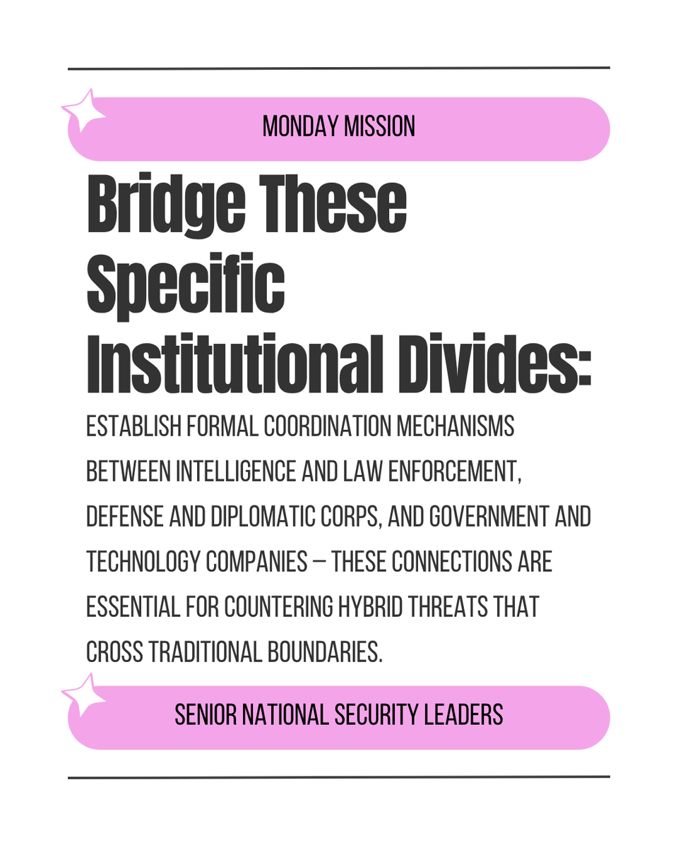 Power lies in connection. Bridging institutional gaps isn’t just smart strategy, it’s how we stay resilient in the face of evolving hybrid threats. Coordination is the new defense. 🤝 #NationalSecurity #StrongerTogether #ModernDefense