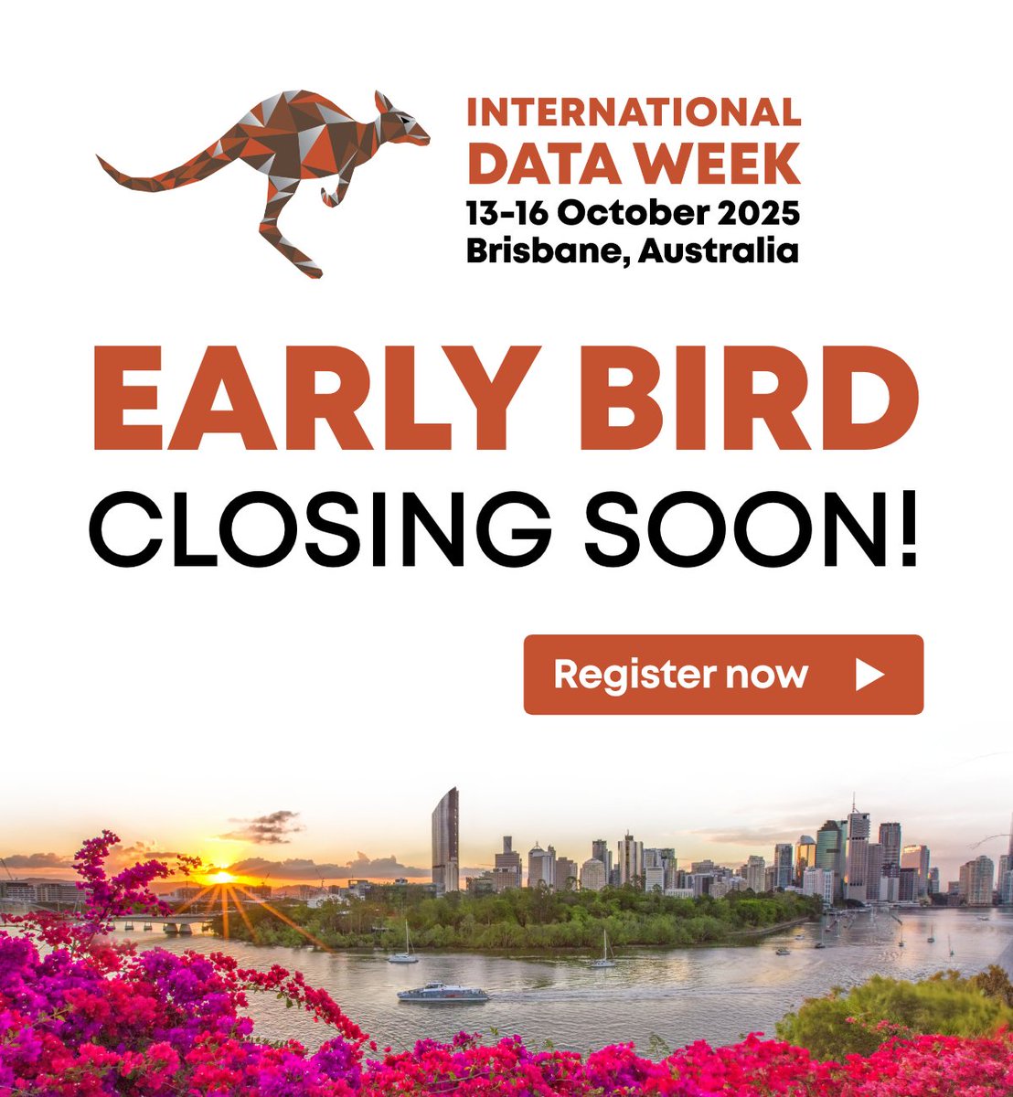 IntDataWeek's tweet image. 🎟️ Secure your ticket to IDW 2025 at the Early Bird rate!
Don’t miss your chance to join global innovators, researchers, and practitioners at #IDW2025 — and save. The Early Bird discount ends soon, so now’s the time to lock in your spot.
🔗 Register now: ow.ly/RxHu50WbkJ0