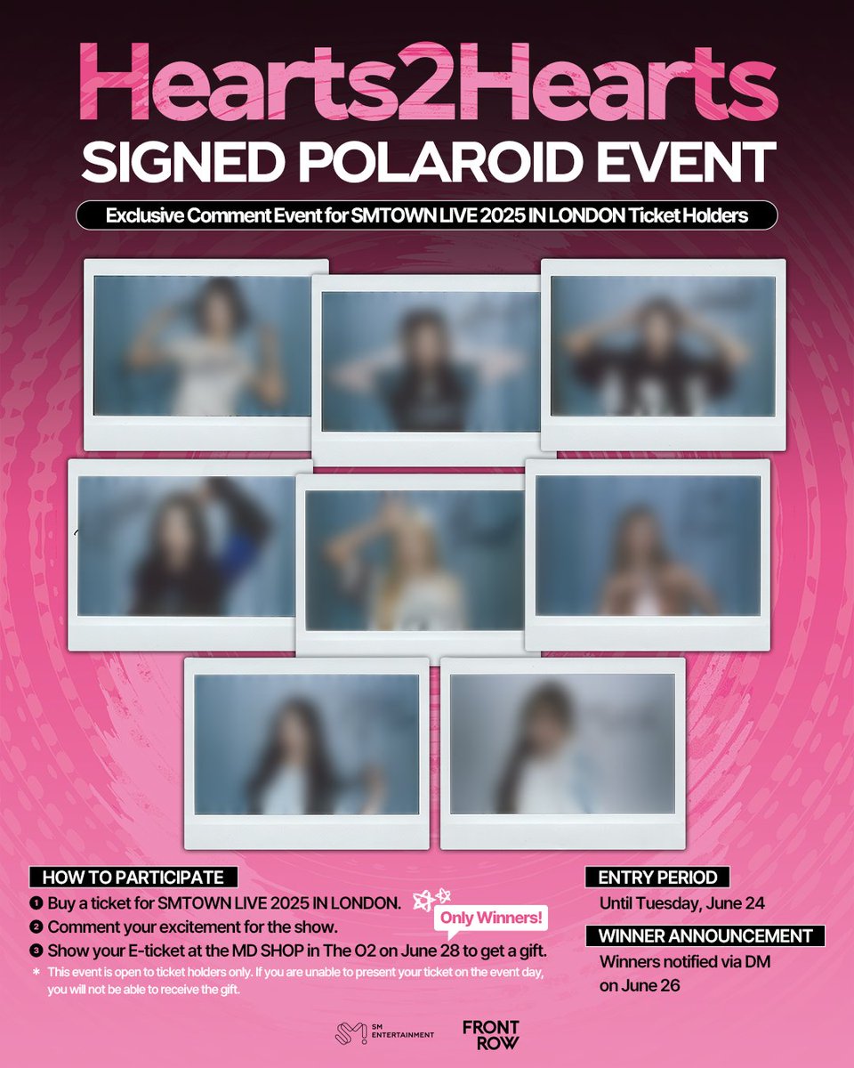 🎉 [Ticket Holder Exclusive] SMTOWN LIVE 2025 IN LONDON Instagram Comment Event 🎉

🎁 Prize : Autographed Polaroid (8 Winners)

⭐️For event details and how to participate, please check out <a href="/frontrowglobal/">FrontRow</a> on Instagram! 💕

#SMTOWN #SM_30thAnniversary #SMTOWN2025 #SMTOWN_LIVE
