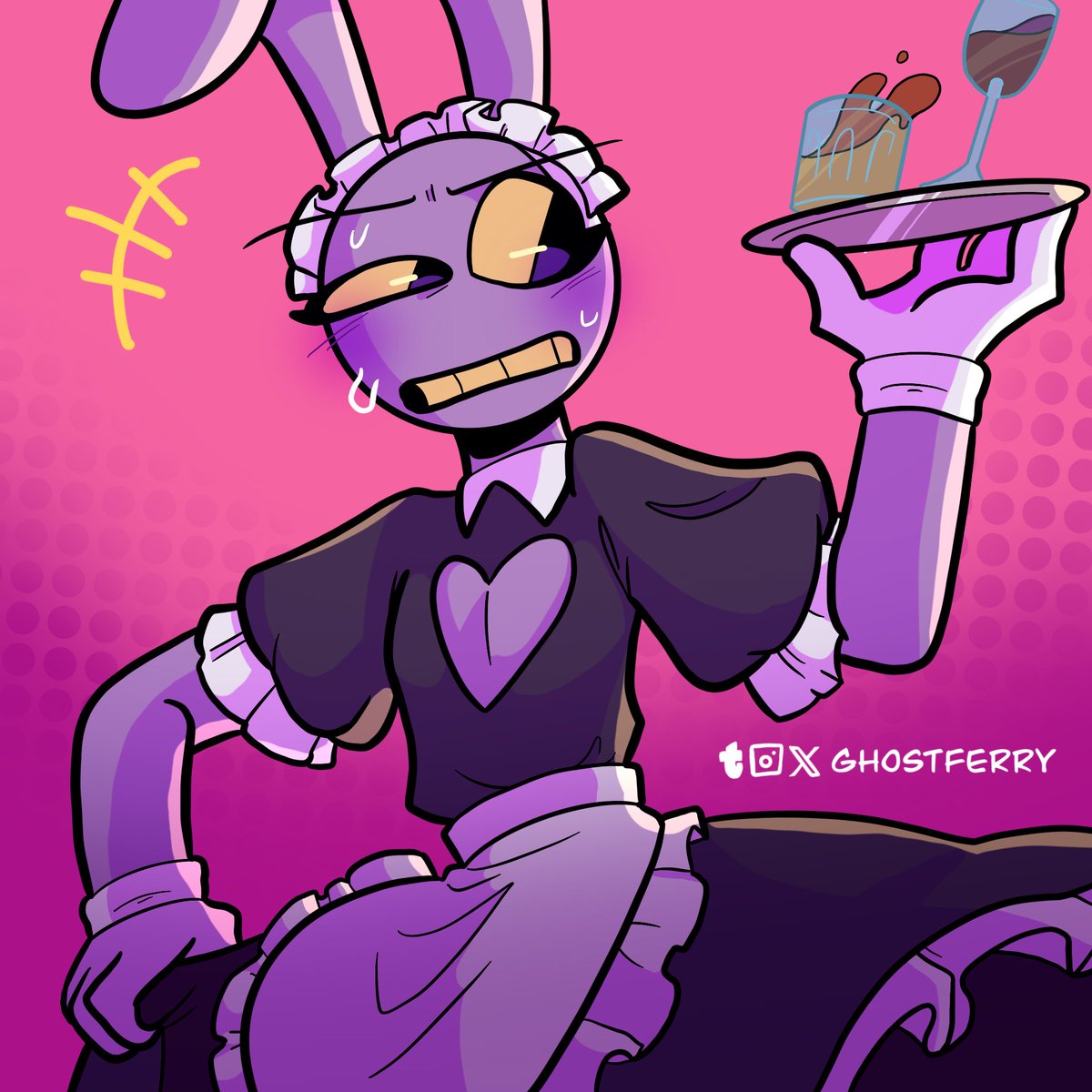 ghostferry_'s tweet image. A maid Jax redraw from a drawing I did last year #TheAmazingDigitalCircus