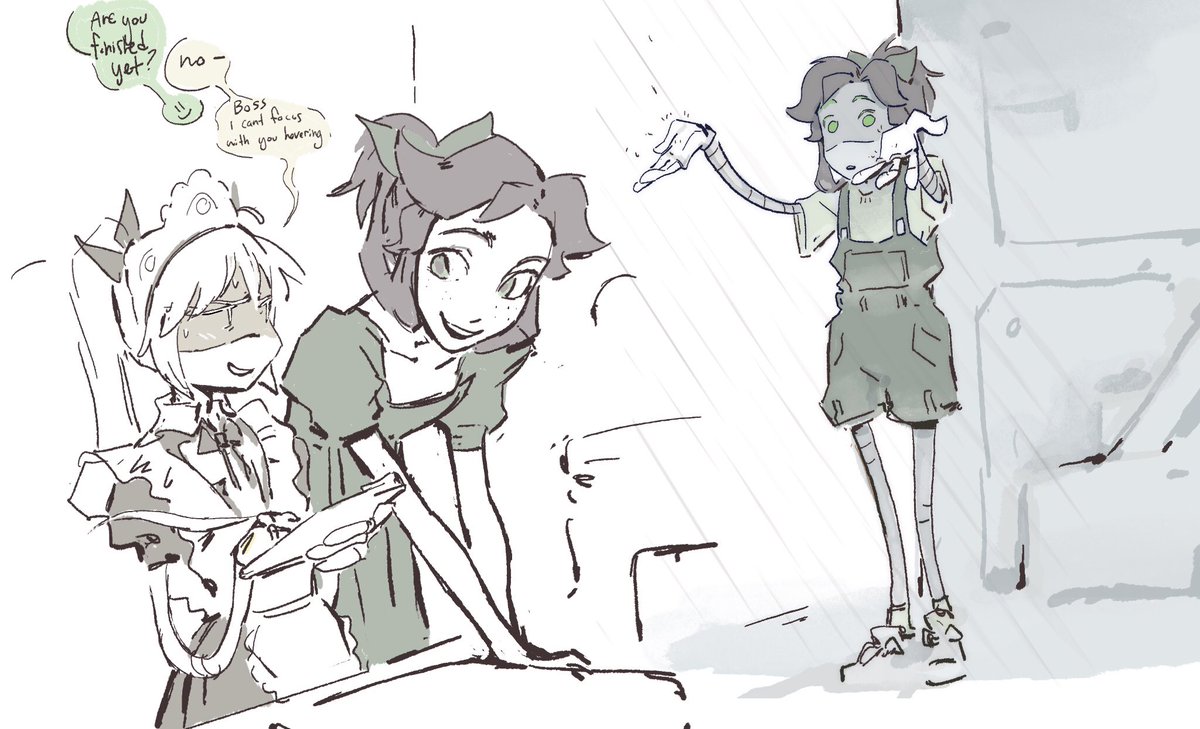 Seraphont's tweet image. warmups! #jessa #murderdrones