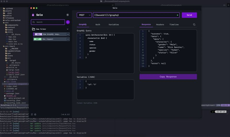 soloclient's tweet photo. New Solo version v0.0.14 ⚡ - With GraphQL support and bug fixes.
Next steps: gRPC support and FormData. https://t.co/gpL40SN1G9