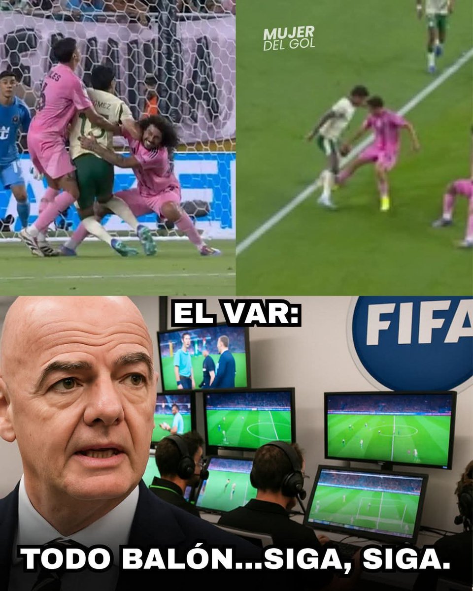 FAN11Futbol's tweet image. ESCÁNDALO MUNDIAL‼️🤢
❌ Dos penales claros no pitados...
️✅️ El var: Todo balón... siga, siga

Es el mismo árbitro que benefició a Argentina con un penal en la final contra Francia. Cuando te digan que Messi no es el consentido de la FIFA, muéstrales este partido.