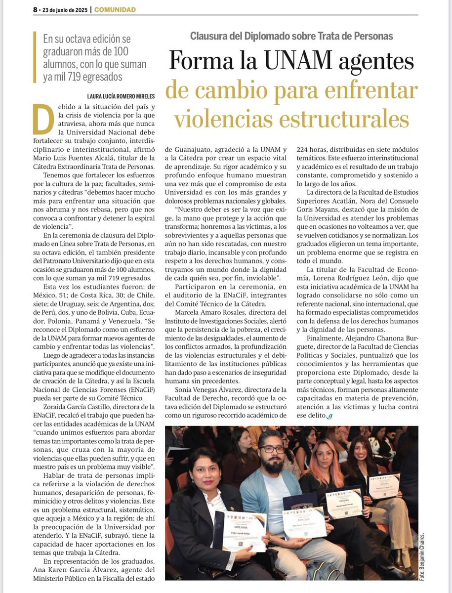 Cátedra Extraordinaria “Trata de Personas” #UNAM tweet media