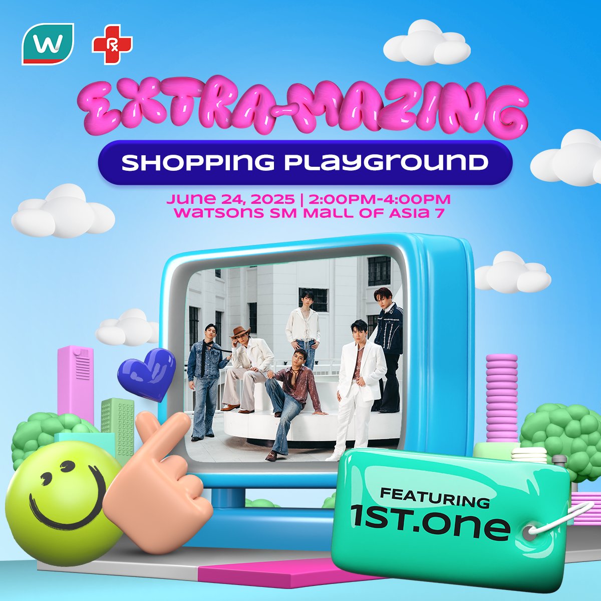 WatsonsPH's tweet photo. Get ready ForOne's! 

Catch https://t.co/fLAg2ArC5J live at Watsons SM Mall of Asia 7 this June 24, 2PM–4PM. Can’t wait to sing for you and soak in all the extra-mazing energy! 

Bringing the great moves to the Watsons Extra-Mazing Shopping Playground!

#WatsonsEXTRAmazingSurprises #1STONE