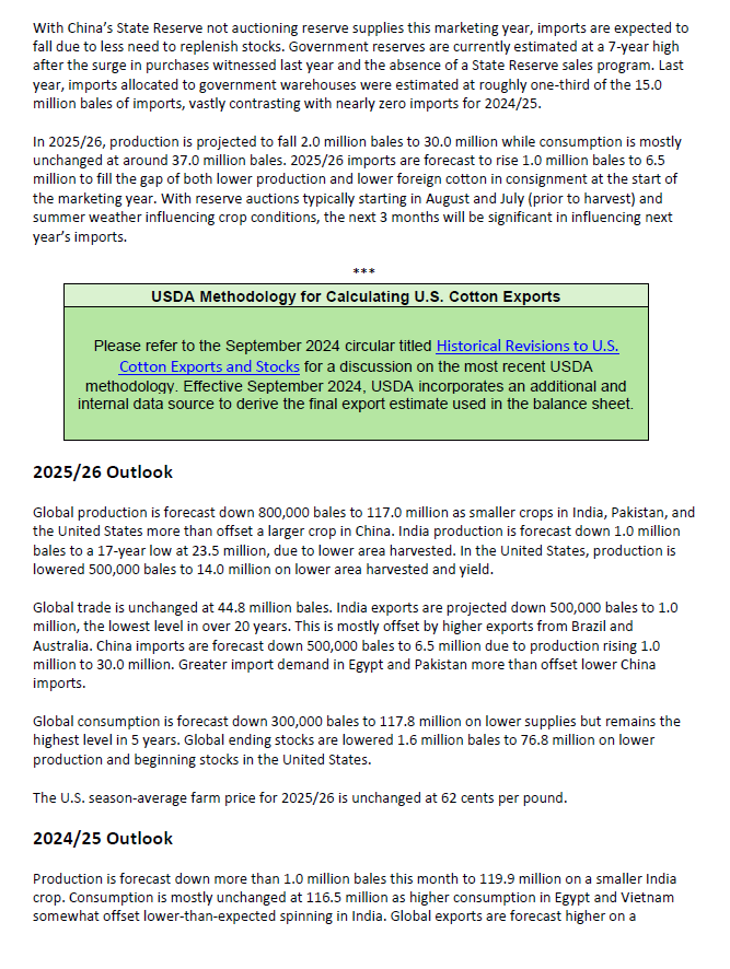 MAPATWARDHAN's tweet photo. Cotton: World Markets and Trade -June 2025 #India #Cotton #Global #Import #Export #production #demand #impact #logistics #KPRMills #Trident #Gokex #DeepakSpinners #NitinSpinners #Himatsingka #VTL #Ambika #IndoRama #IndoCount https://t.co/h9668v4bK0