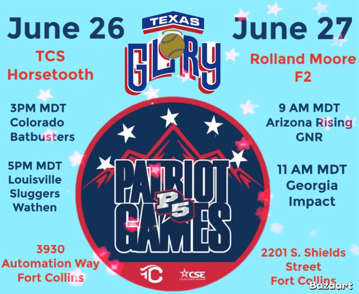 The summer road trip begins… 🎆 Come out to watch my team❤️🤍💙!! We would love to see you there.
#TexasGlory 
#Colorado