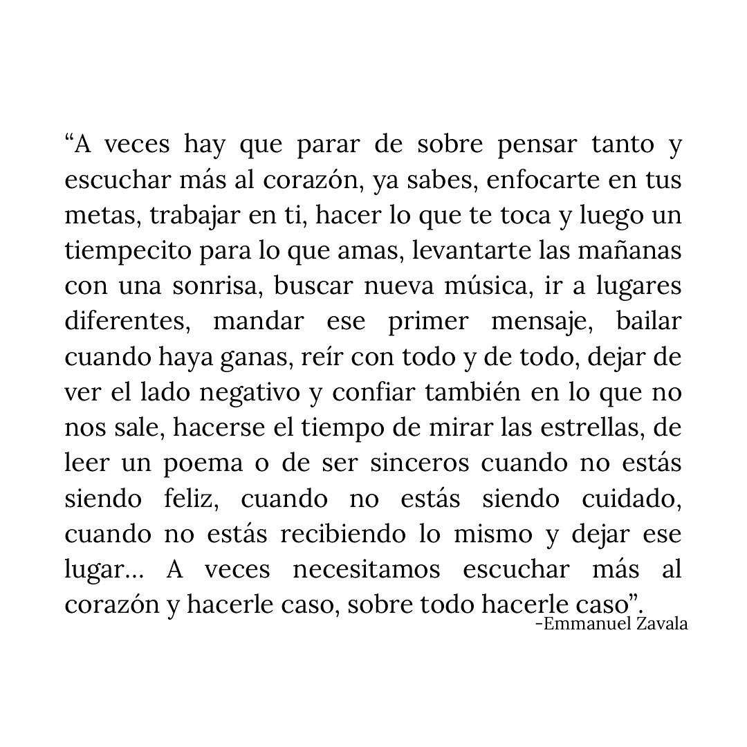 Hacerle caso… ❤️✨