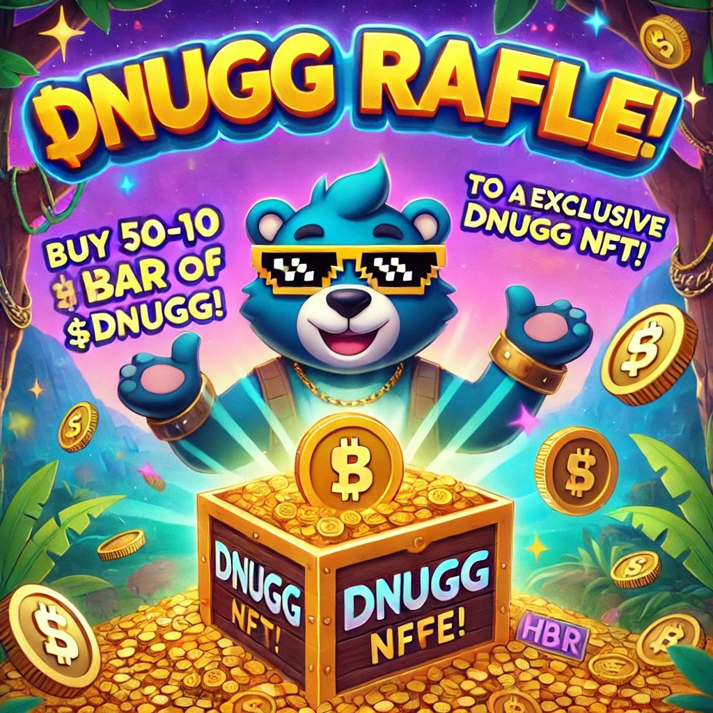 DNuggOfficial's tweet image. 🎉 DNUGG RAFFLE TIME! 🎉
Buy 50–100 HBAR worth of $DNUGG and stand a chance to win an exclusive DNUGG NFT! 🐻🔥
🟢 How to enter:
1.Buy 50–100 HBAR worth of $DNUGG
2.Reply with your TX hash & wallet address
3.Tag 2 friends & like this post ❤️
🚨 Winner gets a…