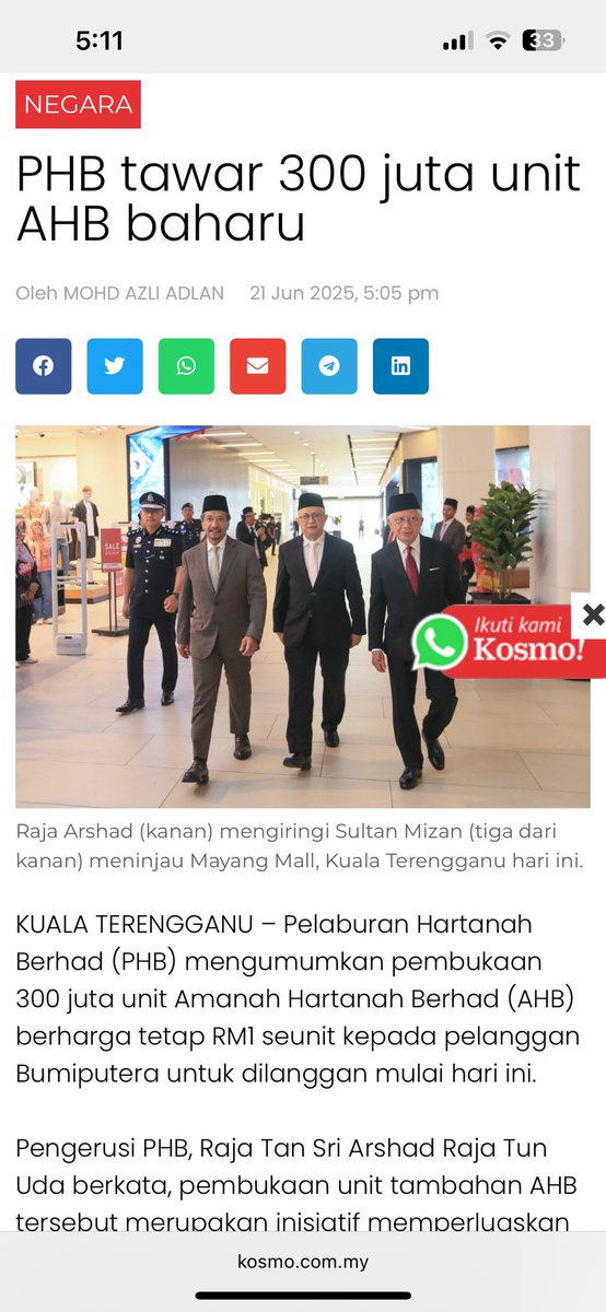 faizalauddin's tweet photo. Grab cepat guys.

Amanah Hartanah Berhad (AHB) baru jer umumkan pembukaan 300 juta unit baru untuk bumiputera yang ingin melabur. Selalu unit dalam AHB ni cepat habis. Jadi bila dah buka ni, jom kita grab laju-laju.

Apa yang best melabur dalam AHB ni? 

Ini adalah thread… https://t.co/tchavmx4v2