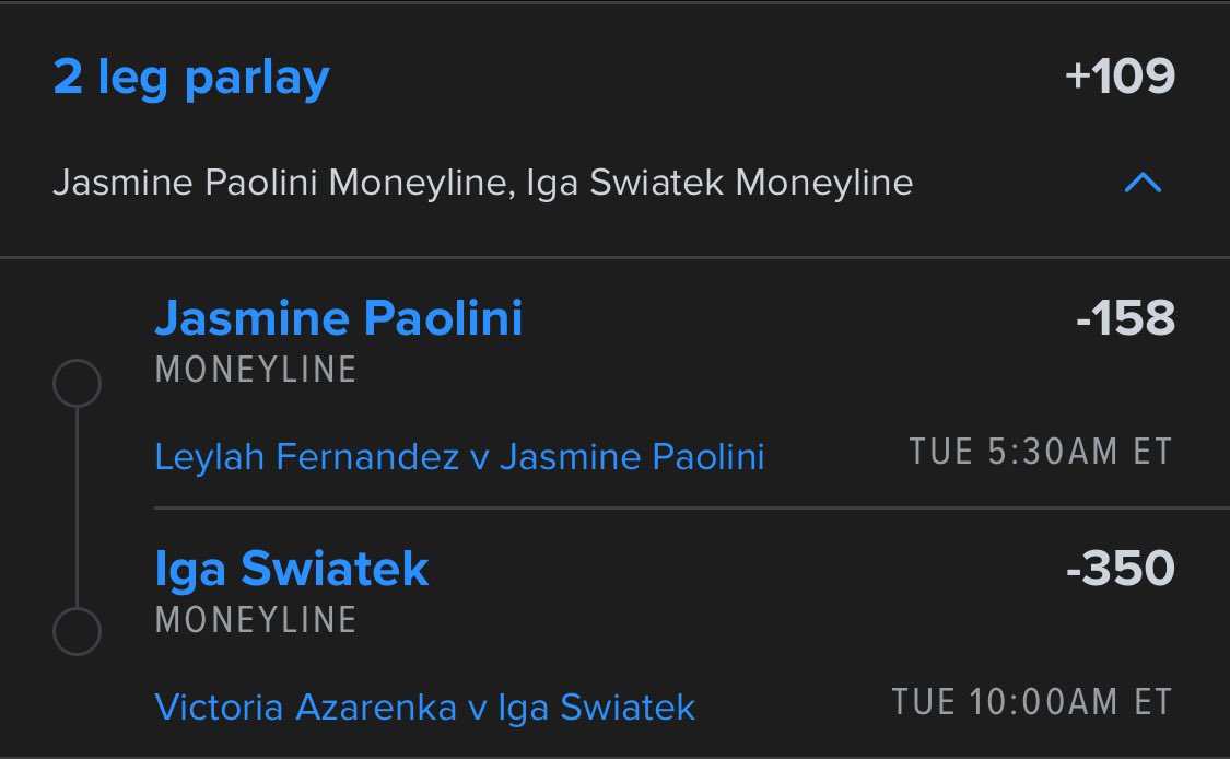 LeakyLockz's tweet photo. 6/24 MORNING PLAY OF THE DAY  

2 leg parlay +109

Jasmine Paolini ML -158
Iga Swiatek ML -350

1u to win 1.09u

-

LETS WAKE UP AND CASH 🤝

Drop a ‘💸’ if you’re tailing https://t.co/LxfFxpFeMi