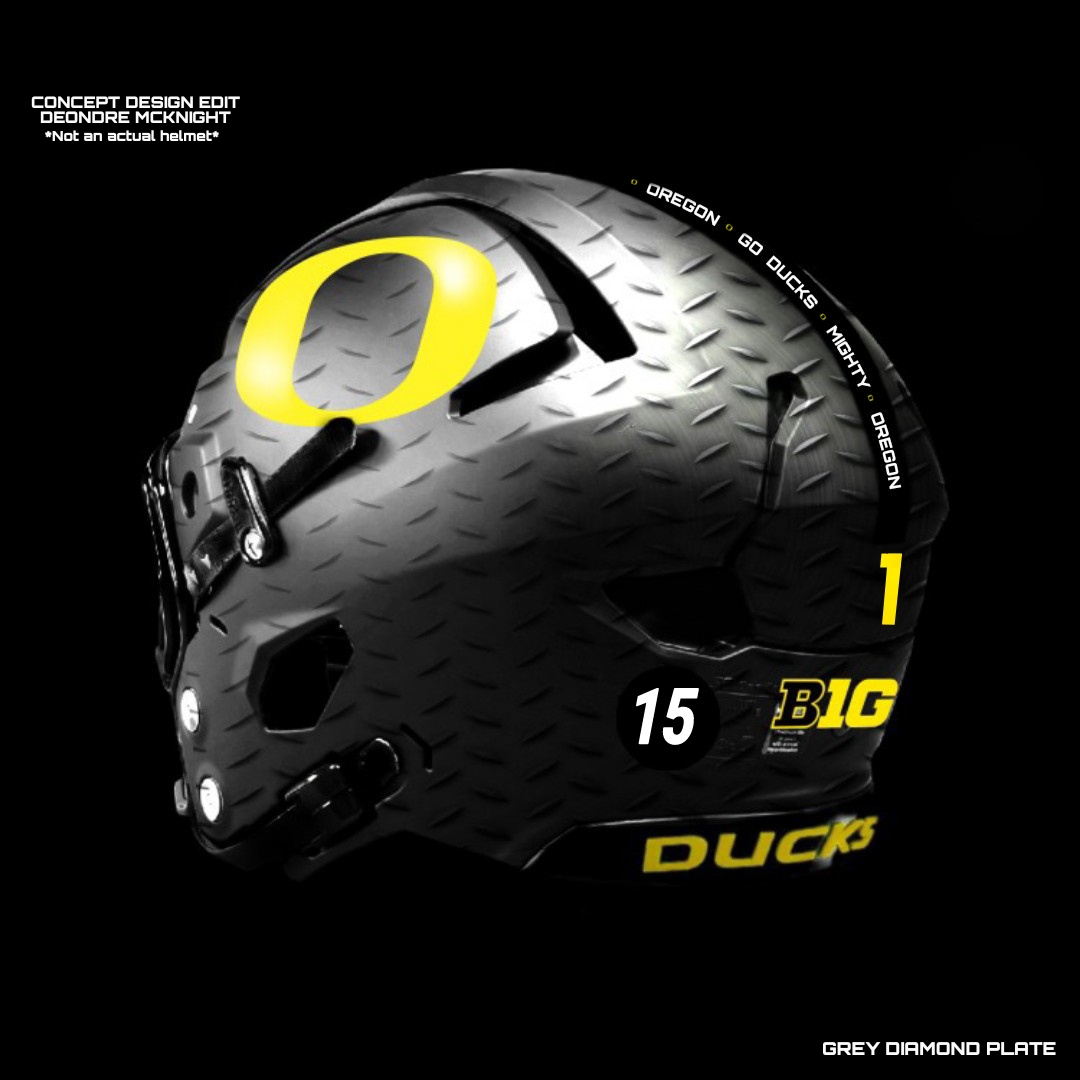 Visionary. 

Oregon Ducks Grey Diamond Plate Pattern Helmet Concept!!

I wanted to create something a similar look to carbon fiber for this one. Would be cool to see in real life!! *Not an actual helmet* #GoDucks #Nike
