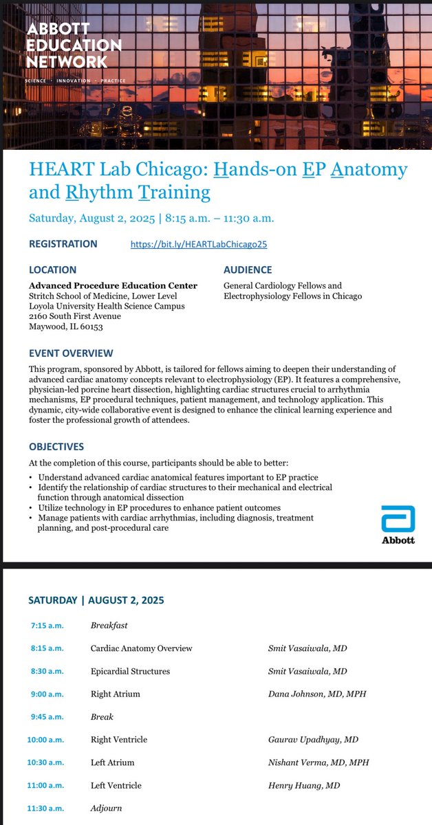 Smit Vasaiwala, MD (@svasaiw) on Twitter photo Heart Lab Chicago course spots filling up! Hand-on  dissection and electroanatomic correlation.
<a href="/hhuang123/">Henry D. Huang</a> <a href="/NishantVermaMD/">Nishant Verma, MD, MPH</a> <a href="/rainylakedana/">Dana Johnson MD MPH</a> <a href="/gauravaupadhyay/">Gaurav A. Upadhyay</a> 
bit.ly/HEARTLabChicag… Heart Lab Chicago course spots filling up! Hand-on  dissection and electroanatomic correlation.
<a href="/hhuang123/">Henry D. Huang</a> <a href="/NishantVermaMD/">Nishant Verma, MD, MPH</a> <a href="/rainylakedana/">Dana Johnson MD MPH</a> <a href="/gauravaupadhyay/">Gaurav A. Upadhyay</a> 
bit.ly/HEARTLabChicag…