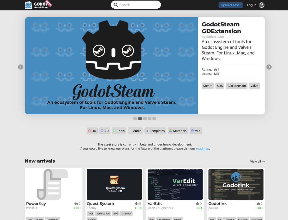 korinVR's tweet image. Godot Asset Storeのβ版がひっそりと公開されたみたい store-beta.godotengine.org