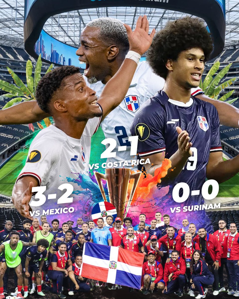 ¡Lo' muchacho hicieron bulla!⚽️🇩🇴🤪 y al mundo demostraron a pesar de las derrotas, que en tierra del #PlatanoPower hay fútbol del bueno.

Desde 2026-27 la <a href="/sedofutbol/">Selección Dominicana de Futbol</a> irá a Liga A de Naciones <a href="/Concacaf/">Concacaf</a> compitiendo de frente a Estados Unidos, Panamá y México. #OrgulloDominicano