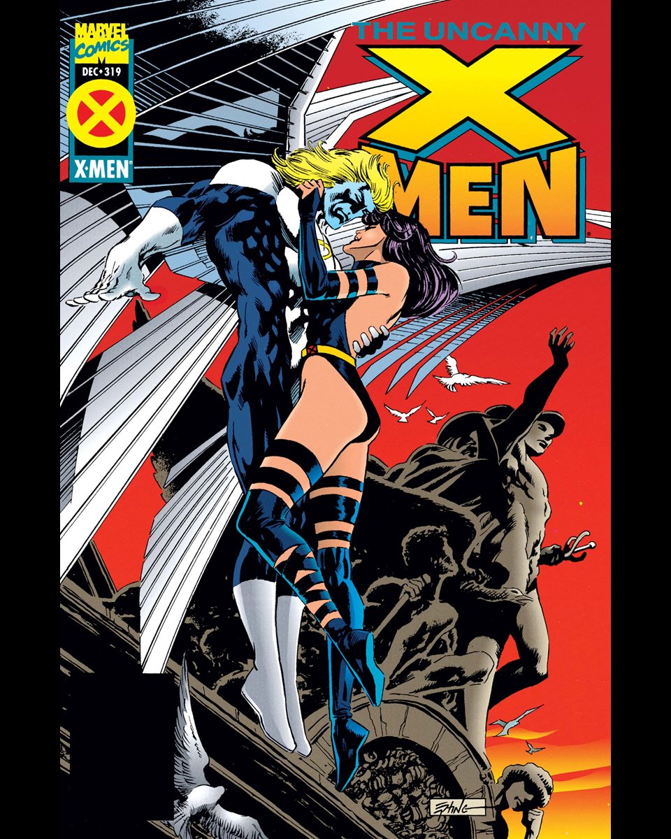 Uncanny X-Men #319 cover dated December 1994.

Iceman and Rogue travel to Iceman's home. Meanwhile, a romance between Pyslocke and Archangel blooms.