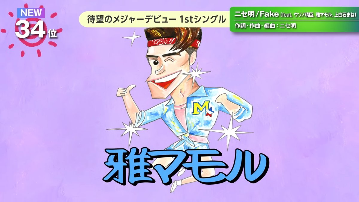 Heightsminoru's tweet photo. 👏㊗️ニセ明さんメジャーデビュー㊗️👏
ニセ明 - Fake (feat. ウソノ晴臣, 雅マモル, 上白石まね) [Official Video] https://t.co/jXWWP9AqJL @YouTubeより 
🌹こちらのイラスト担当しております〜！🥞
#ニセ明_Fake https://t.co/aIAq71HSpJ
