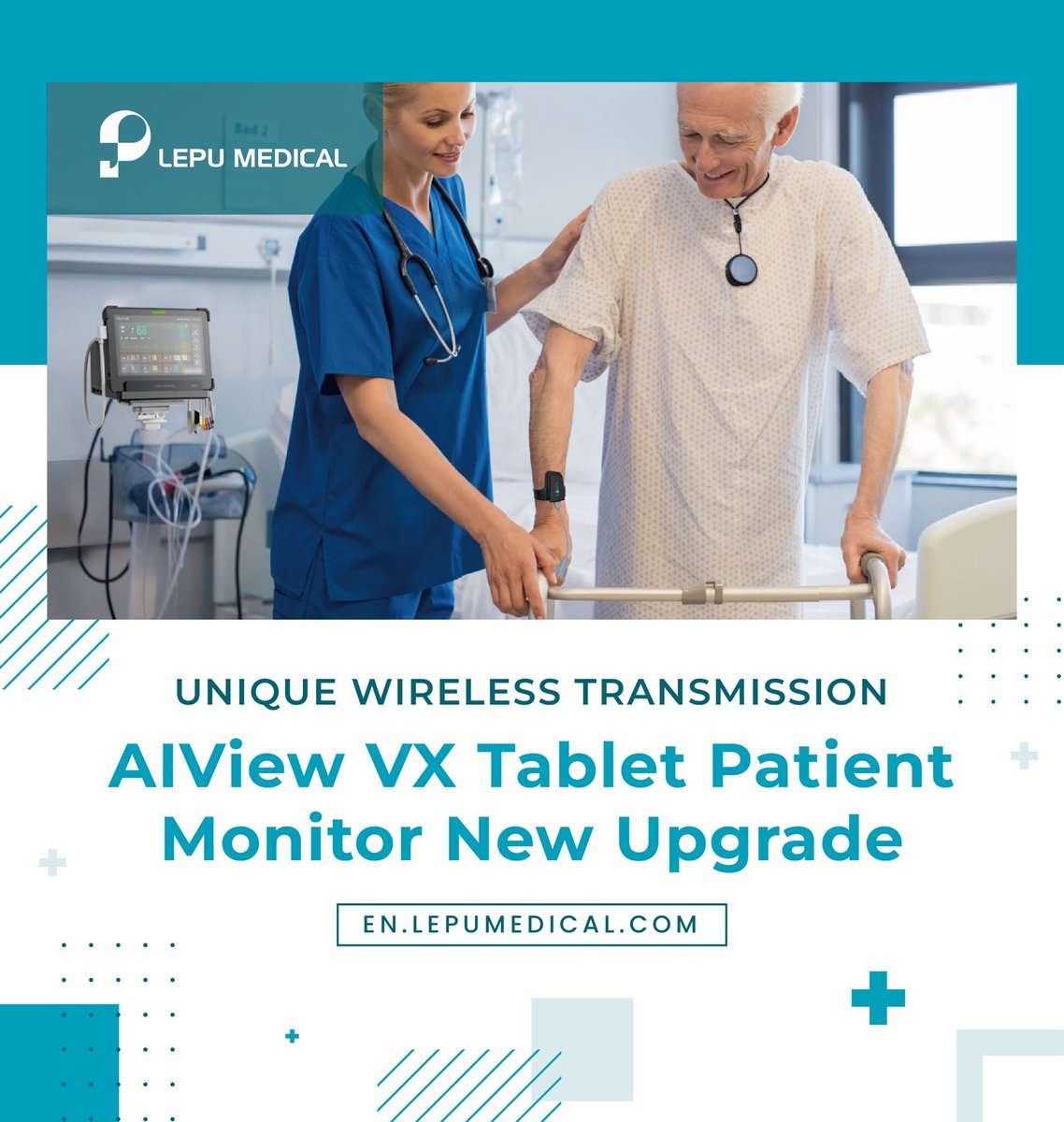 AIView VX Advanced Tablet Patient Monitor New Upgrade —— Unique Wireless Transmission

#Patientmonitor #Ward #Arrhythmia #Earlywarningscore #HRV #Dynamicbloodpressure #Holter #Thermometer #Oximeter #NFC 

Contact us 📧>>marketing@lepu-medical.com 
 >>en.lepumedical.com
