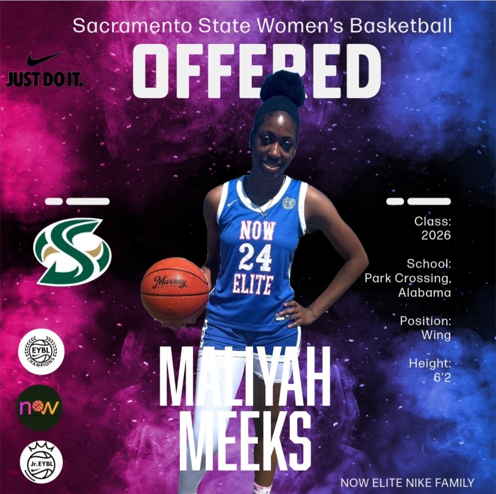 NOW Elite NIKE 17u (@nowelitenike17u) on Twitter photo ⭐️Congratulations to NOW Elite Nike Maliyah Meeks on her D1 offer from Sacramento State wbb. Thanks to <a href="/CoachAKallhoff/">Aaron Kallhoff</a> and staff!! <a href="/SacStateWBB/">Sac State WBB</a> Let's Gooo! ⭐️Congratulations to NOW Elite Nike Maliyah Meeks on her D1 offer from Sacramento State wbb. Thanks to <a href="/CoachAKallhoff/">Aaron Kallhoff</a> and staff!! <a href="/SacStateWBB/">Sac State WBB</a> Let's Gooo!