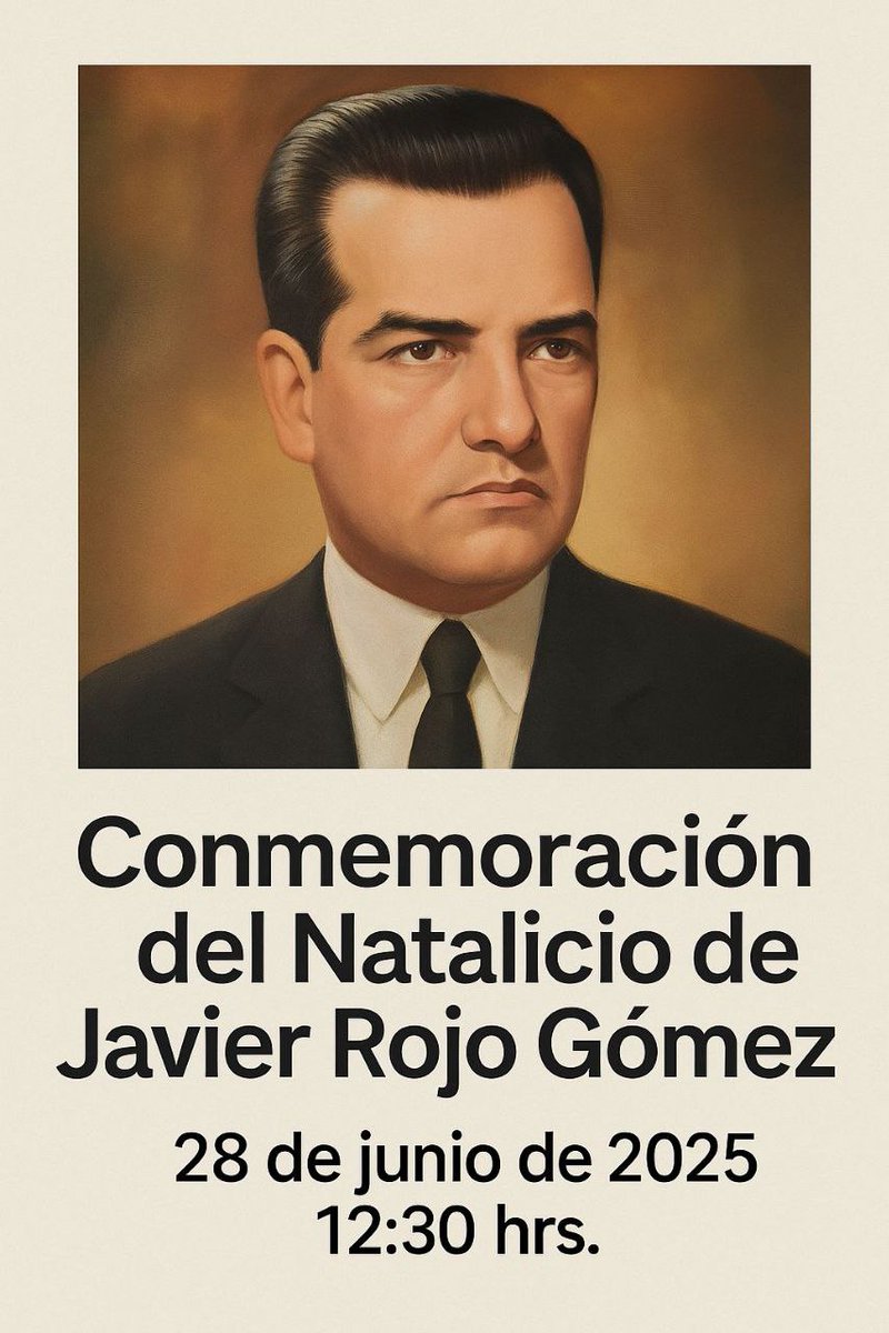 El próximo sábado 28 de junio se conmemora el 129 aniversario del natalicio del Lic. Javier Rojo Gómez.

Hacemos la invitación a las 12:30 horas, en el monumento en su honor, en Huichapan, Hidalgo.

Agradeciendo de antemano a todos quienes asistan, un fuerte abrazo.