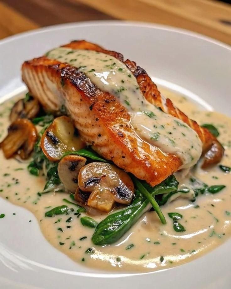 Pan-Seared Salmon with a Creamy Florentine Sauce 🐟🌿🍋
Full Recipe:durl.ca/LIV9c