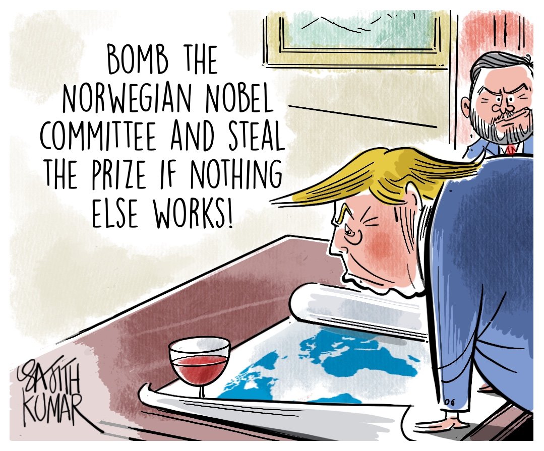 NaveenPldcoach's tweet image. Let's give him his Trophy, so that rest of the World gets on to more important things like earning and living 🤦😊🤣🤭 #USBases #Iran #IranIsraelConflict #IsraeliranWar #USattackIran #Trump_Nobel_Peace ...pic credit @ Sajith Kumar