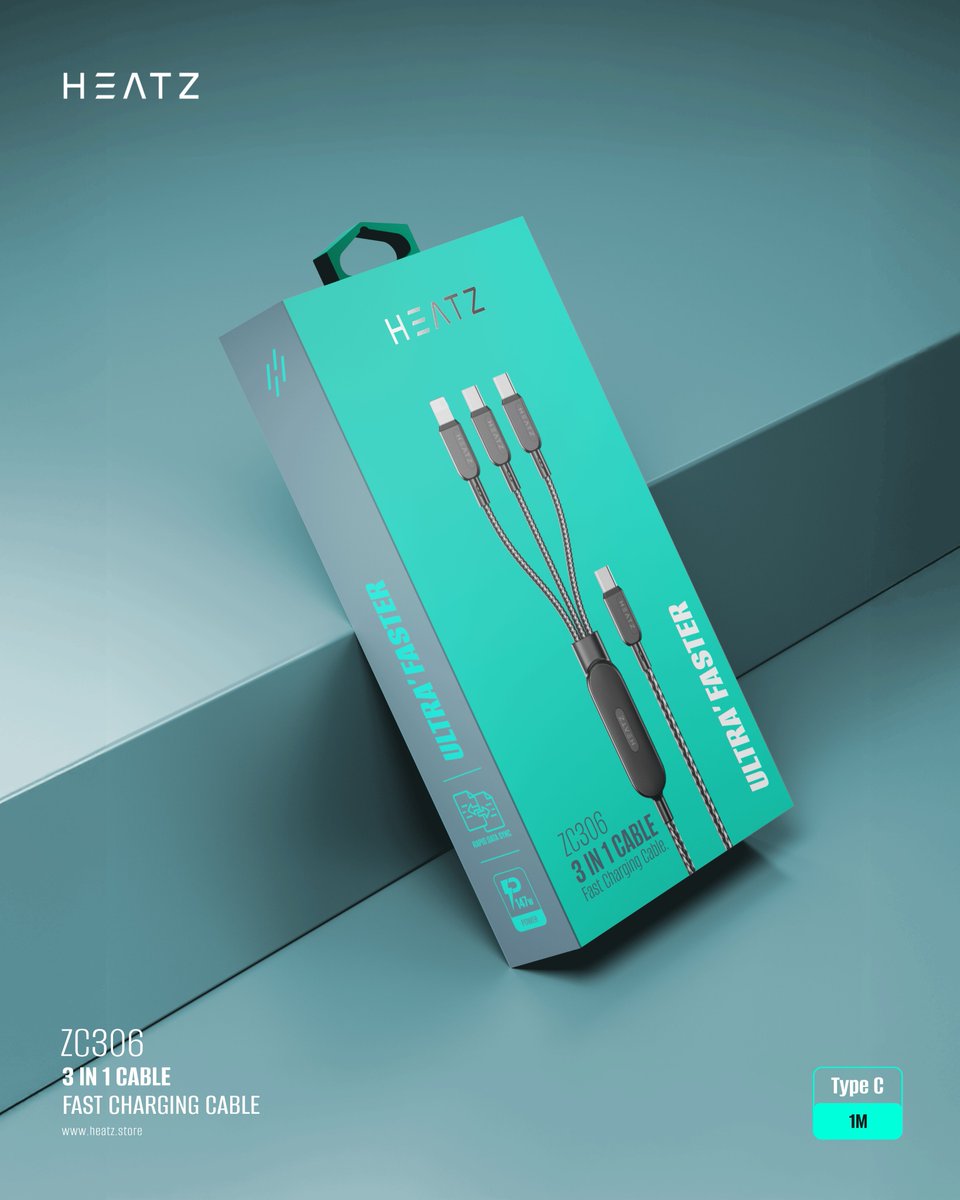 HeatzStore's tweet image. Keep all your devices powered with one cable. The ZC306 3-in-1 delivers up to 147W, 100W USB-C PD, 35W Lightning, and 12W USB-C perfect for laptops, phones, and tablets. Built tough for everyday use.

Learn More: heatz.store
.
.
#Heatz #UltrafastCharging #3in1Cable