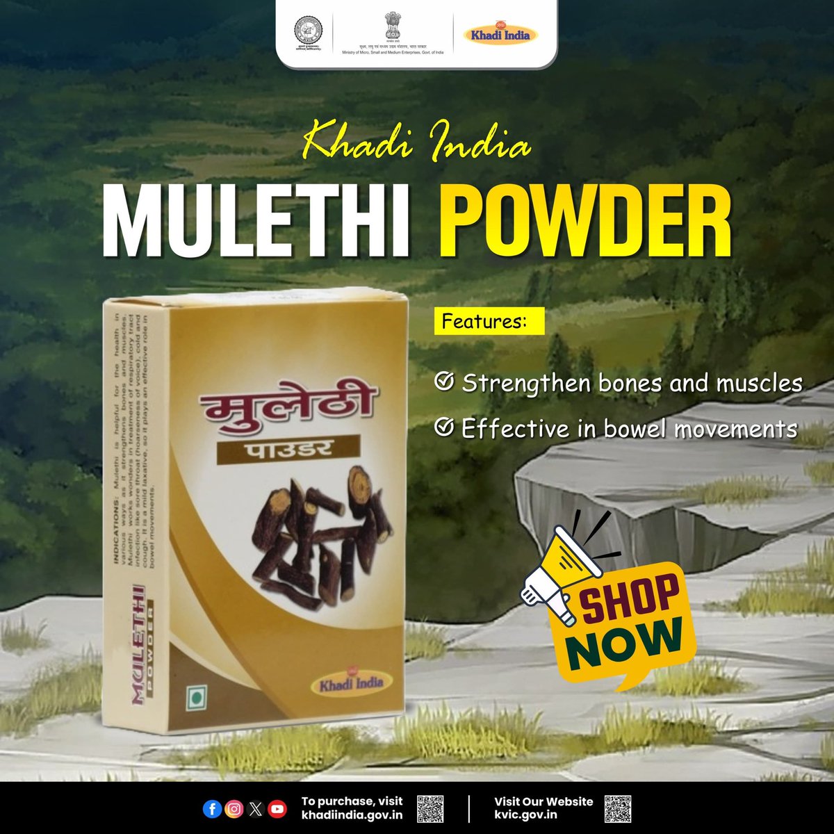 Mulethi is known for its multiple health benefits. It is known for strengthening bones and muscles. Mulethi is effective in the treatment of respiratory tract infections like sore throat, cold and cough. It is a mild laxative and so it is effective in bowel movements.

Visit your