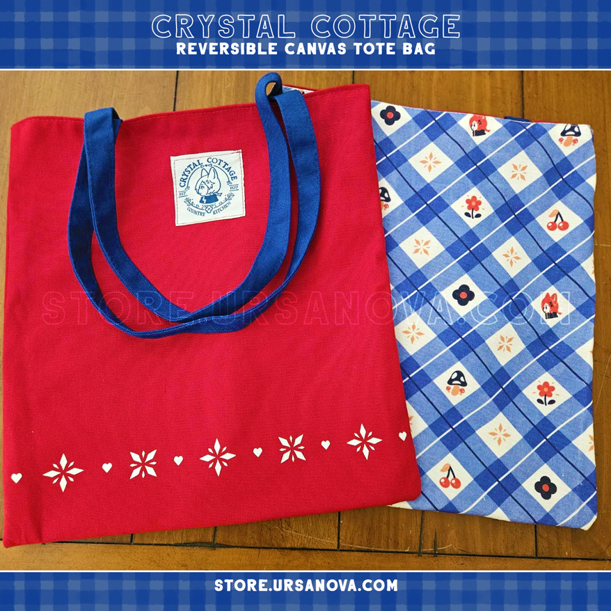 kobacake's tweet photo. Come on down to the Crystal Cottage 🍒

A reversible cotton canvas tote bag themed after vintage country kitchens that I'll be debuting at AX! https://t.co/eqDsn62DIz
