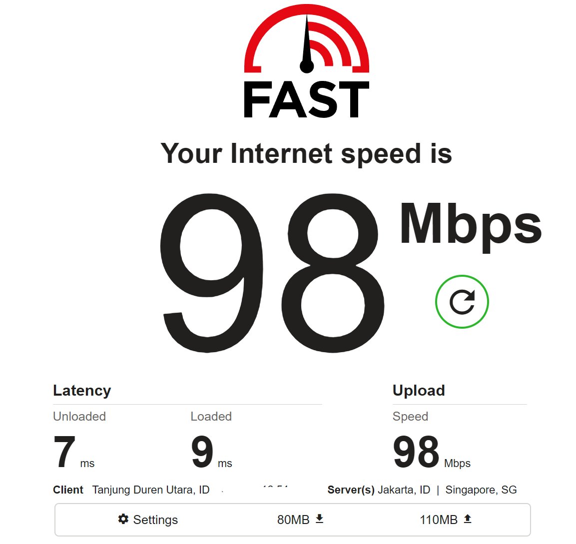 Lumayan 222rb/bulan dapat speed segini 🥳