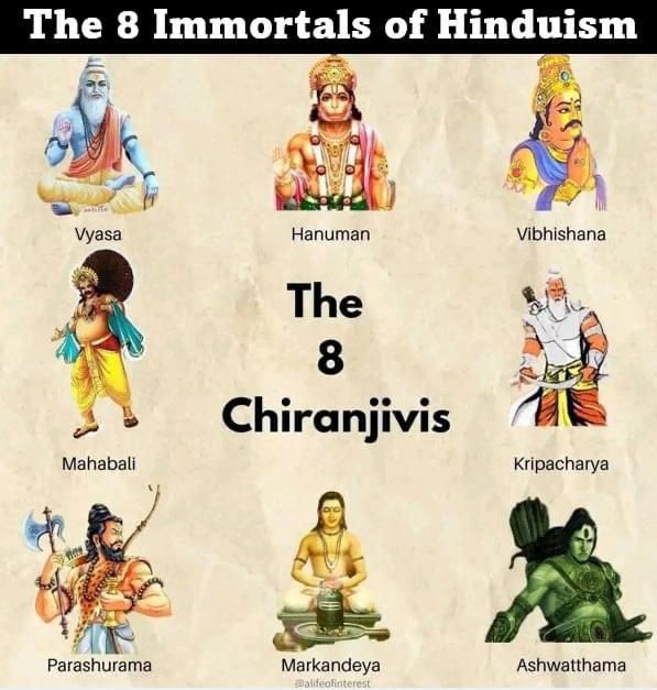 The 8 immortals of hinduism 🚩