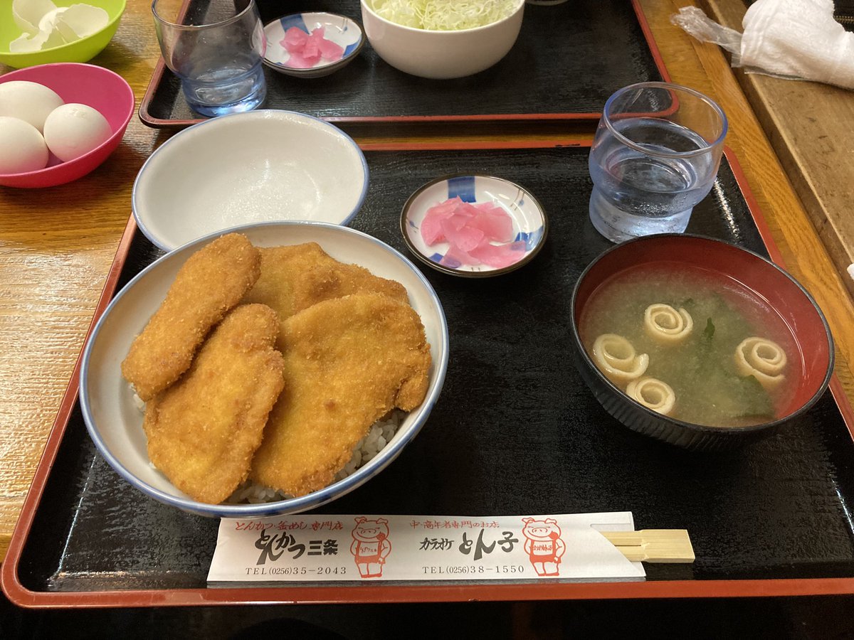 QI35007's tweet photo. 友達ともう一度、とんかつ三条に行きました。色んなメニューあるけれどもやっぱりおすすめのヒレカツ丼を食べました。均等にタレのかかったカツは最後まで飽きることなく美味しく食べれました。次こそは別の定食を食べようと思います。
#三条市　#学生まちなか　#選びたくなるまち三条 https://t.co/3JRBUyw6uJ